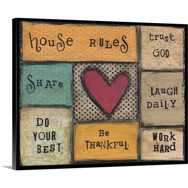 "House Rules" Canvas Wall Art - Overstock - 25496468